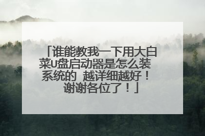 谁能教我一下用大白菜U盘启动器是怎么装系统的 越详细越好! 谢谢各位了!