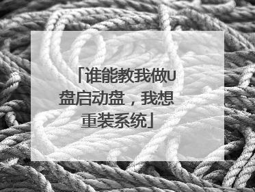 谁能教我做U盘启动盘,我想重装系统