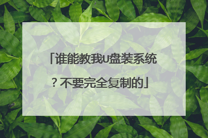 谁能教我U盘装系统？不要完全复制的