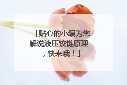 贴心的小编为您解说液压铰链原理,快来哦!