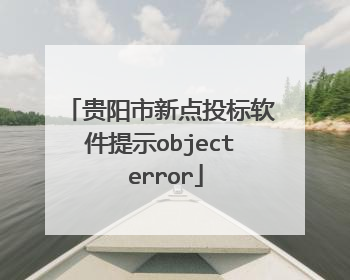 贵阳市新点投标软件提示object error