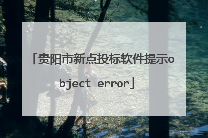贵阳市新点投标软件提示object error