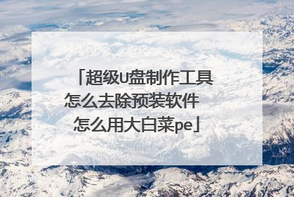 超级U盘制作工具怎么去除预装软件 怎么用大白菜pe