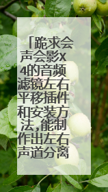 跪求会声会影X4的音频滤镜左右平移插件和安装方法,能制作出左右声道分离的效果。