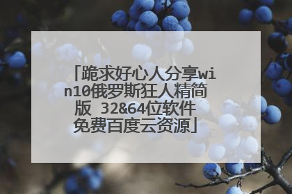 跪求好心人分享win10俄罗斯狂人精简版 32&64位软件免费百度云资源