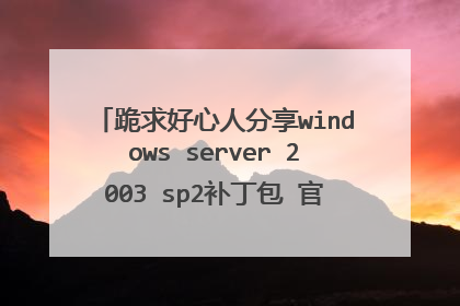 跪求好心人分享windows server 2003 sp2补丁包 官方版软件免费百度云资源