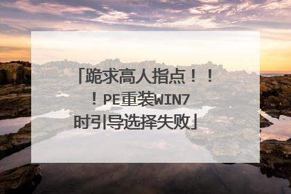 跪求高人指点!!!PE重装WIN7时引导选择失败