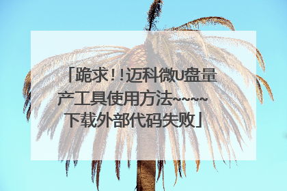 跪求!!迈科微U盘量产工具使用方法~~~~下载外部代码失败
