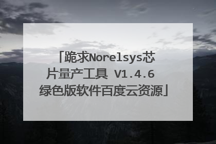跪求Norelsys芯片量产工具 V1.4.6 绿色版软件百度云资源