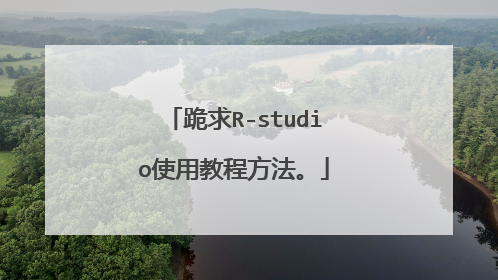 跪求R-studio使用教程方法。