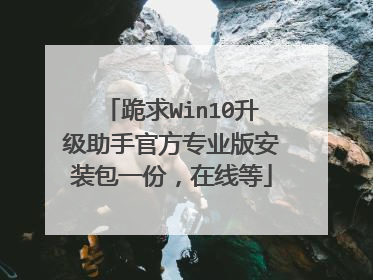 跪求Win10升级助手官方专业版安装包一份,在线等