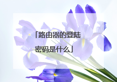 路由器的登陆密码是什么