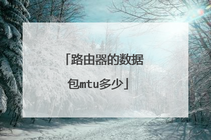 路由器的数据包mtu多少
