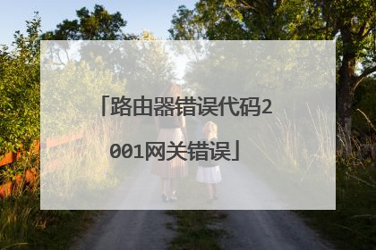路由器错误代码2001网关错误