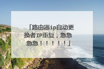 路由器ip自动更换者IP重复,急急急急!!!!!