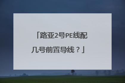 路亚2号PE线配几号前置导线？
