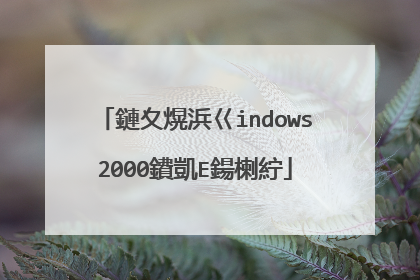 鏈夊熀浜巜indows2000鐨凱E鍚楋紵