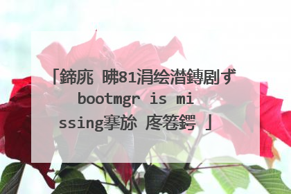 鍗庣�昲81涓绘澘鏄剧ずbootmgr is missing搴旀�庝箞鍔�