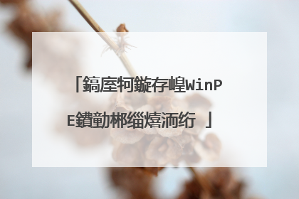 鎬庢牱鏇存崲WinPE鐨勭郴缁熺洏绗�