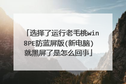 选择了运行老毛桃win8PE防蓝屏版(新电脑)就黑屏了是怎么回事