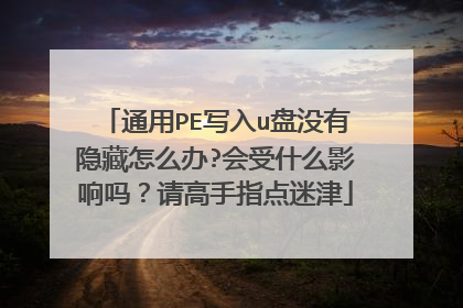 通用PE写入u盘没有隐藏怎么办?会受什么影响吗?请高手指点迷津