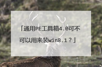 通用PE工具箱4.0可不可以用来装win8.1?