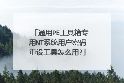 通用PE工具箱专用NT系统用户密码重设工具怎么用?