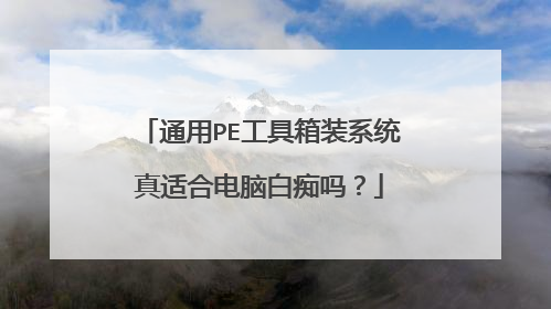 通用PE工具箱装系统真适合电脑白痴吗?