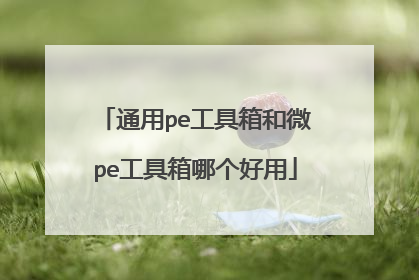 通用pe工具箱和微pe工具箱哪个好用