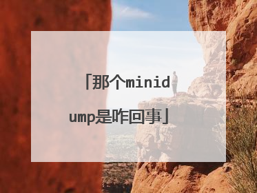 那个minidump是咋回事