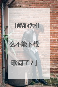 酷狗为什么不能下载歌词了?