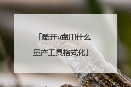 酷开u盘用什么量产工具格式化