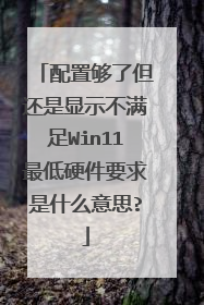 配置够了但还是显示不满足Win11最低硬件要求是什么意思?