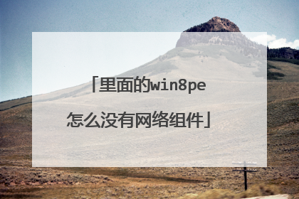 里面的win8pe怎么没有网络组件