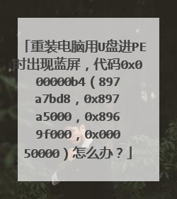 重装电脑用U盘进PE时出现蓝屏,代码0x000000b4(897a7bd8,0x897a5000,0x8969f000,0x00050000)怎么办?
