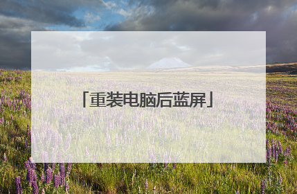 重装电脑后蓝屏