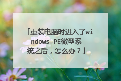 重装电脑时进入了windows PE微型系统之后,怎么办?
