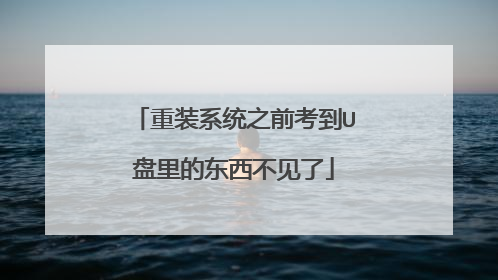 重装系统之前考到U盘里的东西不见了