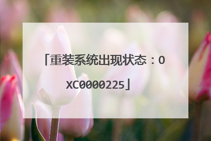 重装系统出现状态:OXC0000225
