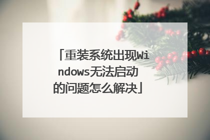 重装系统出现Windows无法启动的问题怎么解决