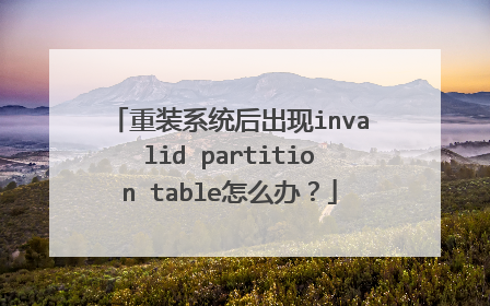 重装系统后出现invalid partition table怎么办？