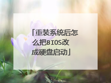 重装系统后怎么把BIOS改成硬盘启动