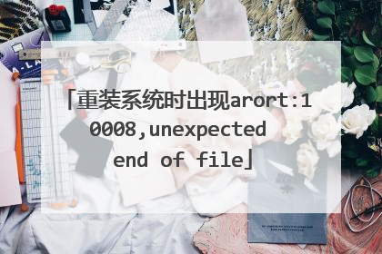 重装系统时出现arort:10008,unexpected end of file