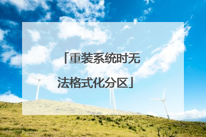 重装系统时无法格式化分区