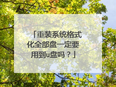 重装系统格式化全部盘一定要用到u盘吗?