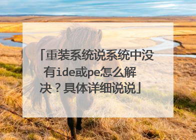 重装系统说系统中没有ide或pe怎么解决?具体详细说说