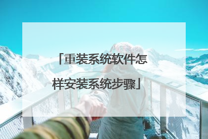 重装系统软件怎样安装系统步骤