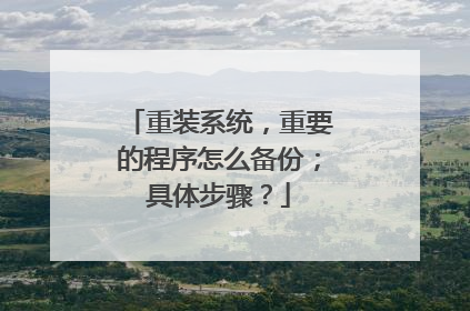 重装系统,重要的程序怎么备份;具体步骤?