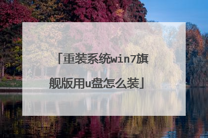 重装系统win7旗舰版用u盘怎么装
