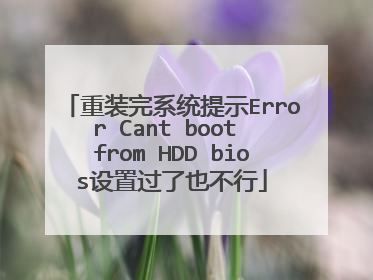 重装完系统提示Error Cant boot from HDD bios设置过了也不行